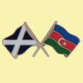 Saltire Azerbaijan Crossed Country Flags Friendship Enamel Lapel Pin Set x 3