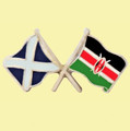 Saltire Kenya Crossed Country Flags Friendship Enamel Lapel Pin Set x 3