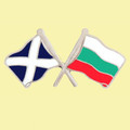 Saltire Bulgaria Crossed Country Flags Friendship Enamel Lapel Pin Set x 3
