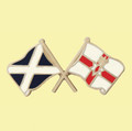Saltire Northern Ireland Crossed Country Flags Friendship Enamel Lapel Pin Set x 3