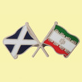 Saltire Iran Crossed Country Flags Friendship Enamel Lapel Pin Set x 3