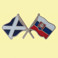 Saltire Slovakia Crossed Country Flags Friendship Enamel Lapel Pin Set x 3