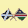 Saltire Namibia Crossed Country Flags Friendship Enamel Lapel Pin Set x 3
