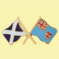 Saltire Fiji Crossed Country Flags Friendship Enamel Lapel Pin Set x 3
