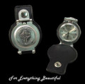 Celtic Cross Pewter Motif Stainless Steel Leather Belt Pocket Watch