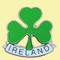Ireland Green Shamrock Leaf Enamel Badge Lapel Pin Set x 3