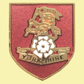 Yorkshire Regiment British Military Shield Enamel Badge Lapel Pin Set x 3