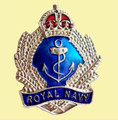 Royal Navy Crown And Anchor British Military Enamel Badge Lapel Pin Set x 3
