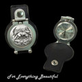 Sly Fox Animal Themed Pewter Motif Stainless Steel Leather Belt Pocket Watch