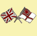 Union Jack White Ensign Military Flags Friendship Enamel Lapel Pin Set x 3