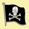 Jolly Roger Flag Enamel Badge Small Lapel Pin Set x 3