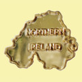 Northern Ireland Map Gilt Badge Small Lapel Pin Set x 3