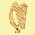 Harp Irish Symbol Badge Gilt Lapel Pin Set x 3