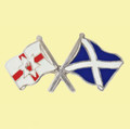 Northern Ireland Saltire Crossed Country Flags Friendship Enamel Lapel Pin Set x 3