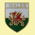 Wales Welsh Dragon Shield Enamel Badge Lapel Pin Set x 3