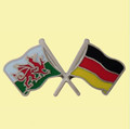 Wales Germany Crossed Country Flags Friendship Enamel Lapel Pin Set x 3