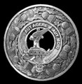 Barclay Clan Crest Thistle Round Sterling Silver Clan Badge Plaid Brooch
