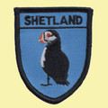 Shetland Puffin Bird Shield Embroidered Cloth Patch Set x 3