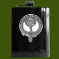 Anderson Clan Badge Black Stainless Steel Pewter Clan Crest 8oz Hip Flask