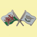 Wales Cyprus Crossed Country Flags Friendship Enamel Lapel Pin Set x 3