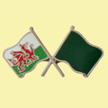 Wales Libya Crossed Country Flags Friendship Enamel Lapel Pin Set x 3