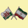 Wales Iran Crossed Country Flags Friendship Enamel Lapel Pin Set x 3