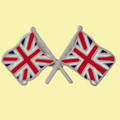 Union Jack Union Jack Crossed Country Flags Friendship Enamel Lapel Pin Set x 3