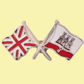 Union Jack Gibraltar Crossed Country Flags Friendship Enamel Lapel Pin Set x 3