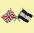 Union Jack Nicaragua Crossed Country Flags Friendship Enamel Lapel Pin Set x 3