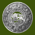 Baxter Clan Crest Thistle Round Stylish Pewter Clan Badge Plaid Brooch