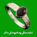 Uyea Celtic Knot Oval Garnet Ladies 18K White Gold Band Ring Sizes A-Q