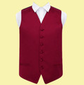 Private Listing - Burgundy Mens Plain Satin Wedding Vest Waistcoats x 7
