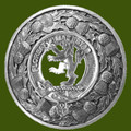 Brown Clan Crest Thistle Round Stylish Pewter Clan Badge Plaid Brooch
