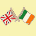 Union Jack Ireland Crossed Country Flags Friendship Enamel Lapel Pin Set x 3