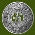 Burnett Clan Crest Thistle Round Stylish Pewter Clan Badge Plaid Brooch