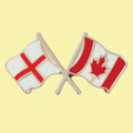 England Canada Crossed Country Flags Friendship Enamel Lapel Pin Set x 3