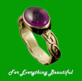 Muckle Roe Celtic Amethyst Ladies 18K Yellow Gold Band Ring Sizes A-Q