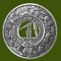 Carmichael Clan Crest Thistle Round Stylish Pewter Clan Badge Plaid Brooch