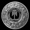 Cheyne Clan Crest Thistle Round Sterling Silver Clan Badge Plaid Brooch