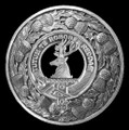 Crawford Clan Crest Thistle Round Sterling Silver Clan Badge Plaid Brooch
