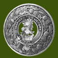 Currie Clan Crest Thistle Round Stylish Pewter Clan Badge Plaid Brooch