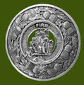 Dalrymple Clan Crest Thistle Round Stylish Pewter Clan Badge Plaid Brooch