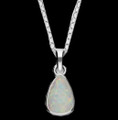 Sahara Sunset Teardrop White Opal Small Sterling Silver Pendant