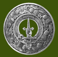 Dunlop Clan Crest Thistle Round Stylish Pewter Clan Badge Plaid Brooch