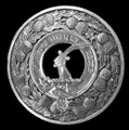 Elliot Clan Crest Thistle Round Sterling Silver Clan Badge Plaid Brooch