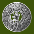 Farquharson Clan Crest Thistle Round Stylish Pewter Clan Badge Plaid Brooch