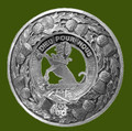 Fletcher Hound Clan Crest Thistle Round Stylish Pewter Clan Badge Plaid Brooch