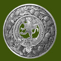 Forsyth Clan Crest Thistle Round Stylish Pewter Clan Badge Plaid Brooch