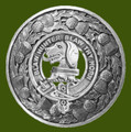 Forrester Clan Crest Thistle Round Stylish Pewter Clan Badge Plaid Brooch
