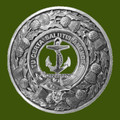 Gillespie Clan Crest Thistle Round Stylish Pewter Clan Badge Plaid Brooch